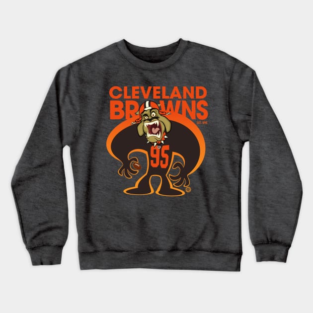 Cleveland Browns BullDawg Whoosh 95 Crewneck Sweatshirt by Goin Ape Studios